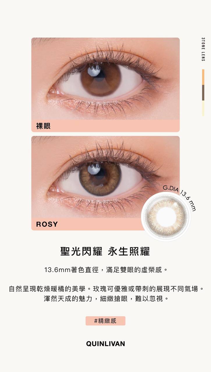 ROSY Daily Disposable Soft Color Contact Lens | 隱形眼鏡 美瞳 玫瑰棕